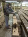 Camp Barn Restoration / Cannon Salvage workers cleaning, applying borate, and waxing the frame. Camp Barn Restoration / Cannon Salvage workers cleaning, applying borate, and waxing the frame.